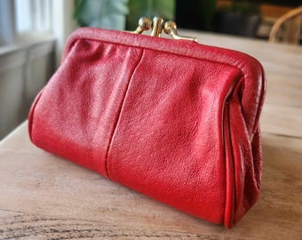 Vintage Coach Red Purse Kiss Lock Coin Purse # 7155 - Etsy
