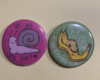 Homemade Silly Molluscs 2.5in Pinback Can Top Buttons