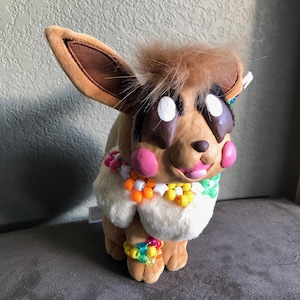 OOAK Clay Face Fox Plush - Great for Furries, Therians, Emotional Support Plushie, Gifts, PLUR