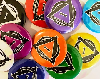 Solid Color Therian Pride 2.5in Pinback Can Top Buttons