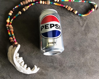 Vegan Taxidermy Oddity Coyote Jawbone Necklace