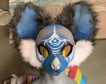 OOAK Waterproof 3d Printed Moonlight Full Face Bat Costume Mask -- Therian, Furry, LARP, Renaissance Fair, Cosplay