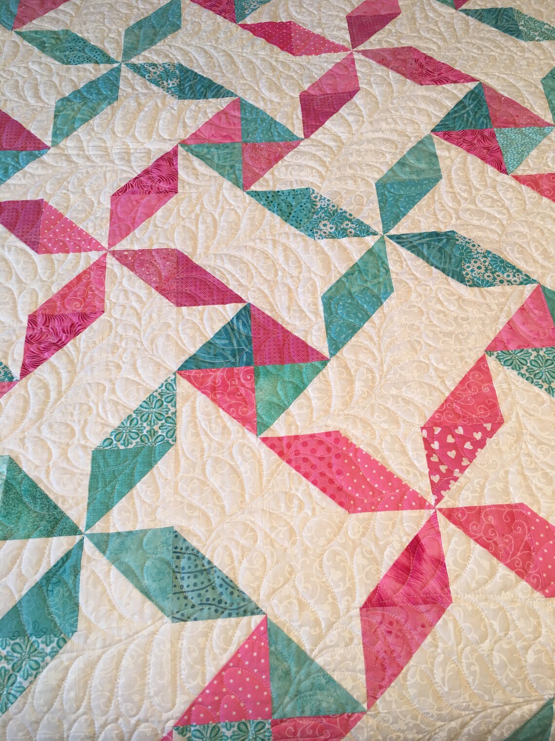 Pinwheel Patchwork Quilt Etsy