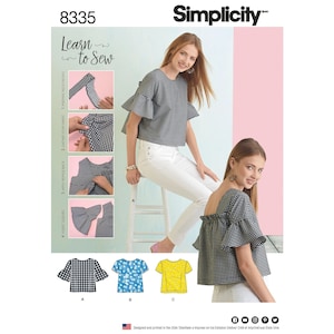 Simplicity Sewing Pattern 8335 Top with Back Variations Misses Size XXS-XXL