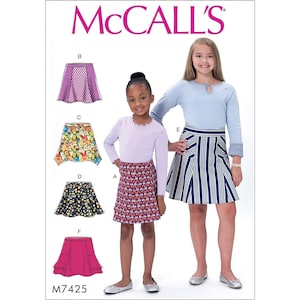 McCalls Sewing Pattern 7425 Skirt Flared Gores Girls Size 3-6