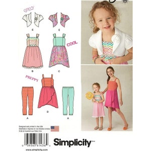 Simplicity Sewing Pattern 1436 Bolero Dress Leggings Girls Size 3-6