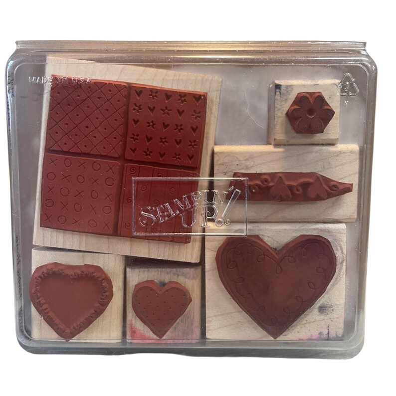 Stampin' Up! "loving Hearts" Wood Mounted Rubber Stamp Set Hearts - Etsy