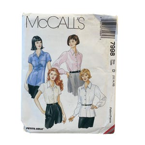 McCalls 7998 Misses Shirt Sewing Pattern Size D (12-14-16)