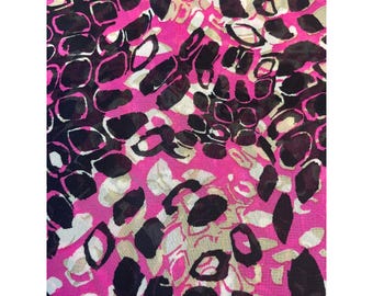 Fabric Remnant Hot Pink Abstract Animal Print Chiffon 60" x 1 7/8 yd