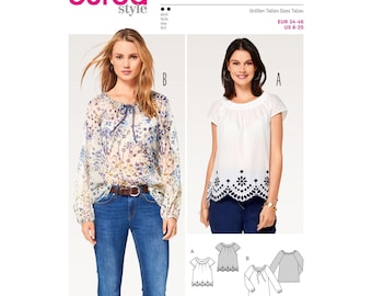 Burda Style Sewing Pattern 6502 Semi-Fitted Blouse Shirt Top Size 8-20