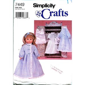 Simplicity Sewing Pattern 7449 Wardrobe Clothing for 18&quot; Doll