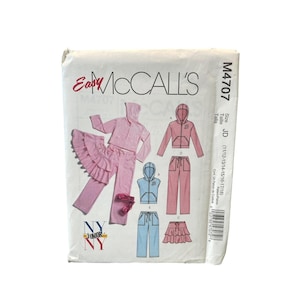 Chaqueta, chaleco, falda y pantalones McCall's M4707 para jóvenes, talla JD 11/12-17/18, año 2000