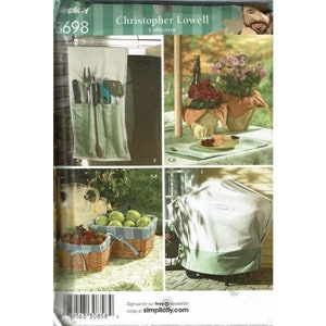 Simplicity Sewing Pattern 3698 BBQ Accessories Basket Liners Grill Caddy Cover
