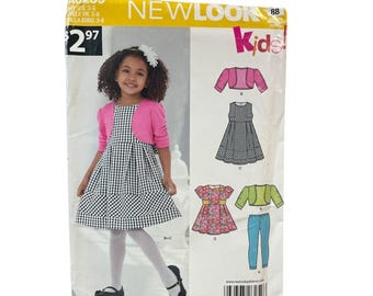 New Look A6259 Kids Dress Jacket Leggings Pattern US Sizes 3-8 Modern