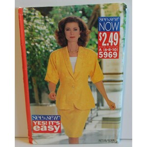 Butterick Vedere e Cucire Modello 5969 Misses Giacca Gonna Top Taglia 6 8 10