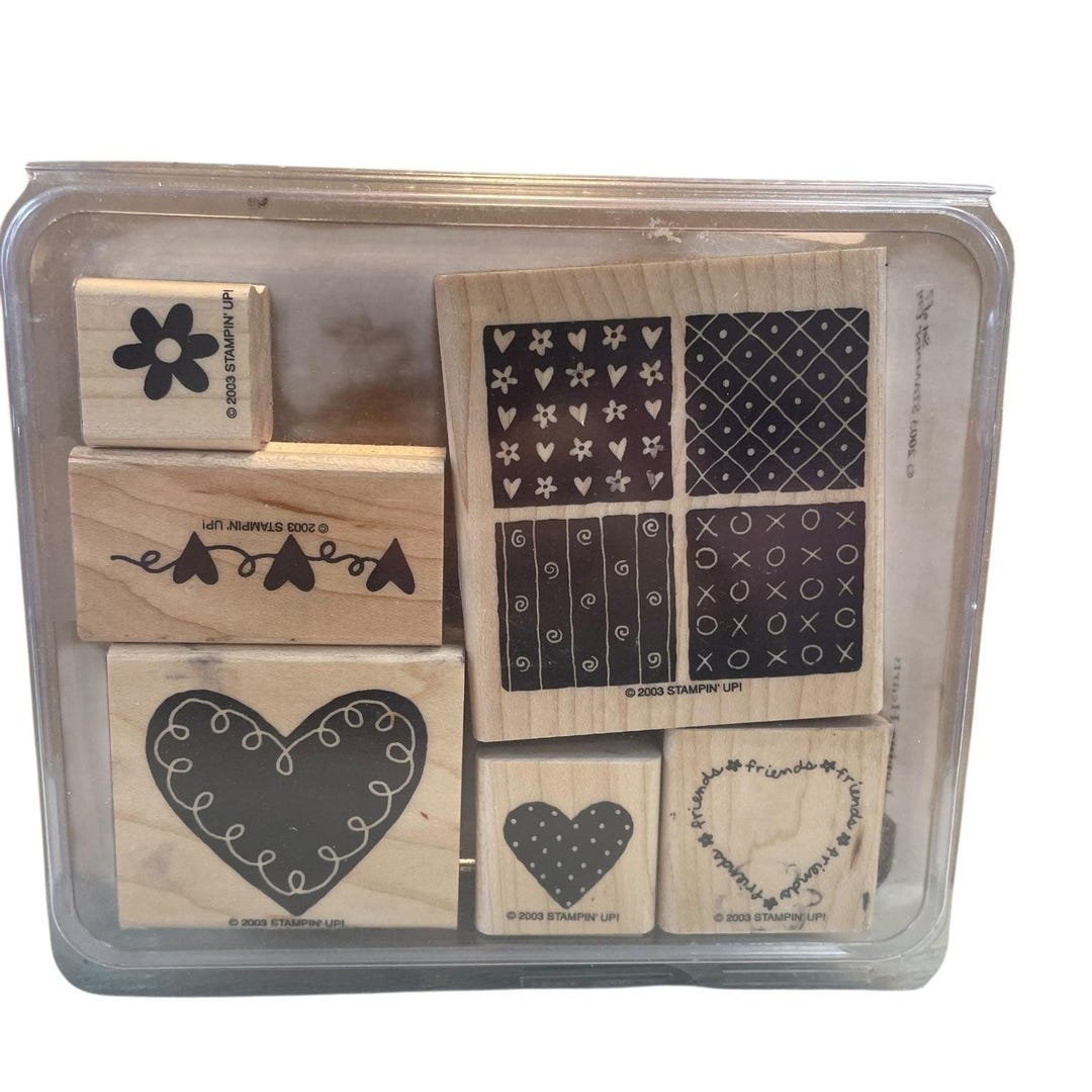 Stampin' Up! "loving Hearts" Wood Mounted Rubber Stamp Set Hearts - Etsy
