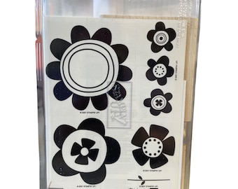 Stampin Up Mounted Rubber Stamp Big Blooms Flower Petals