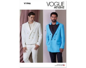 Vogue V1946 Men's Double-Breasted Jacket Blazer MUU 34-40 Modern Tailoring