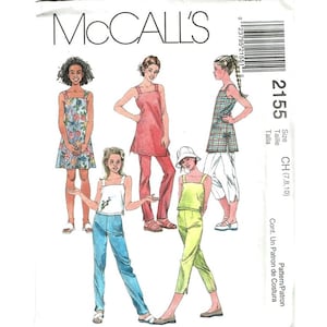 McCall&#39;s Sewing Pattern 2155 Dress Tunic Top Pants Girls Size 7-10