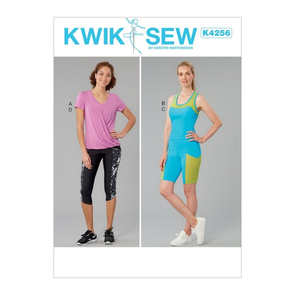 Kwik Sew Sewing Pattern 4256 Misses Top Shorts Capris Size XS-XL
