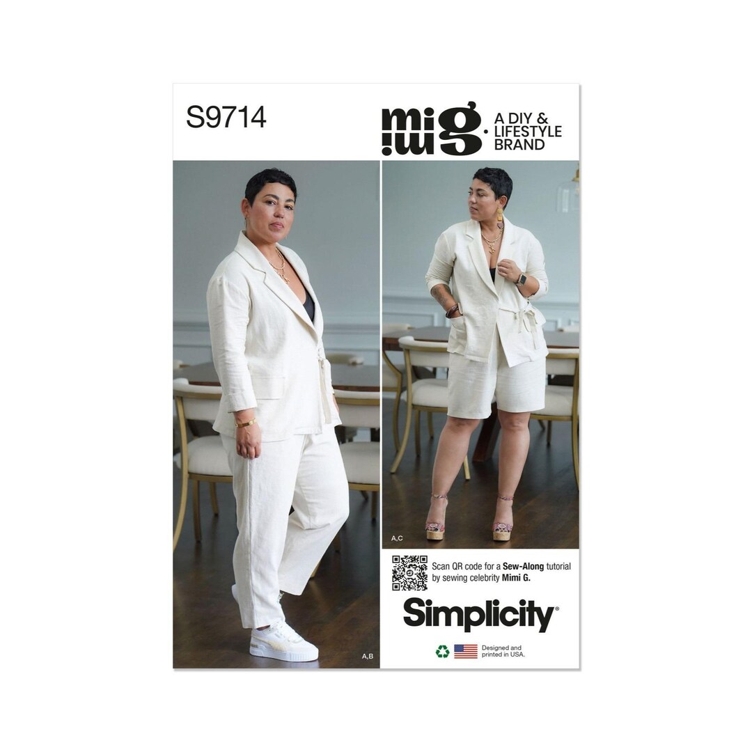 Simplicity Sewing Pattern S9714 R11707 Jacket Pants Shorts MIMI G Sz 18 ...