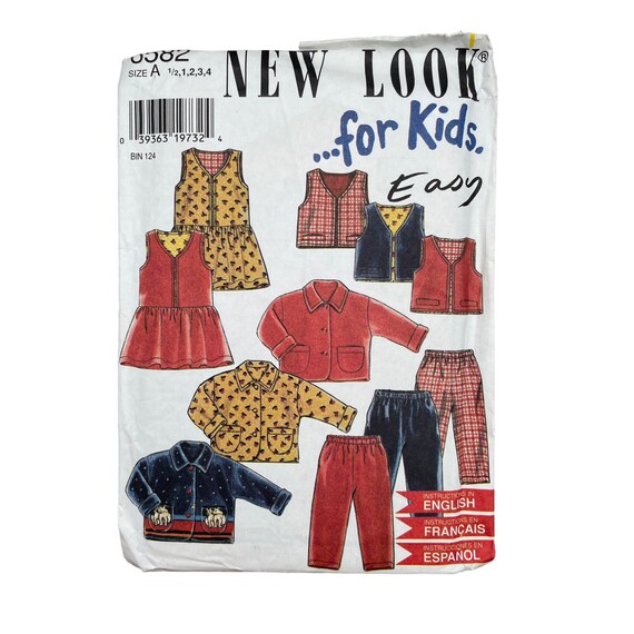 Patron New Look 6582 Veste sans manches Pantalon de costume Enfant