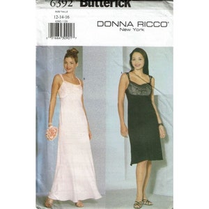 Butterick Sewing Pattern 6392 DONNA RICCO Dress Gown Misses Size 12-16