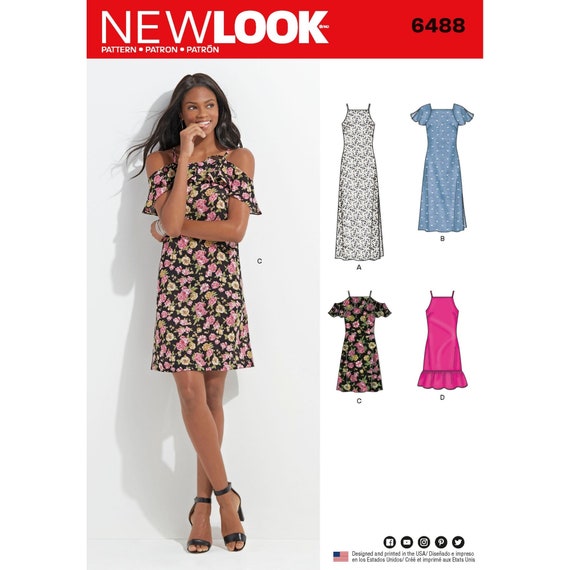 New Look Sewing Pattern 6488 Dress Misses Size 10 22 Etsy