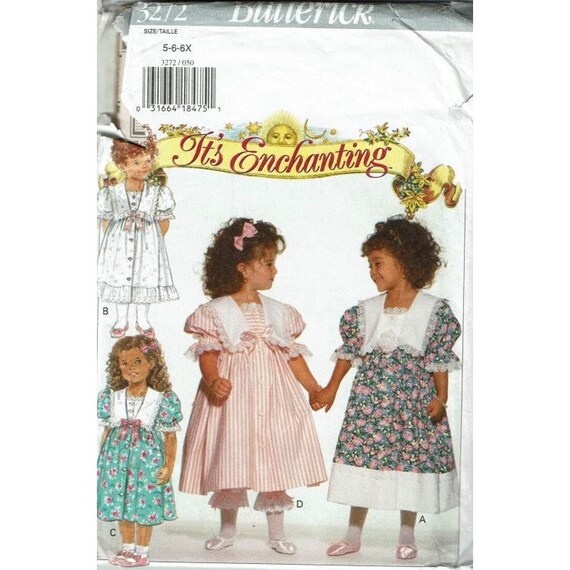 Butterick Sewing Pattern 3272 Dress Pantaloons Girls Size 5-6X