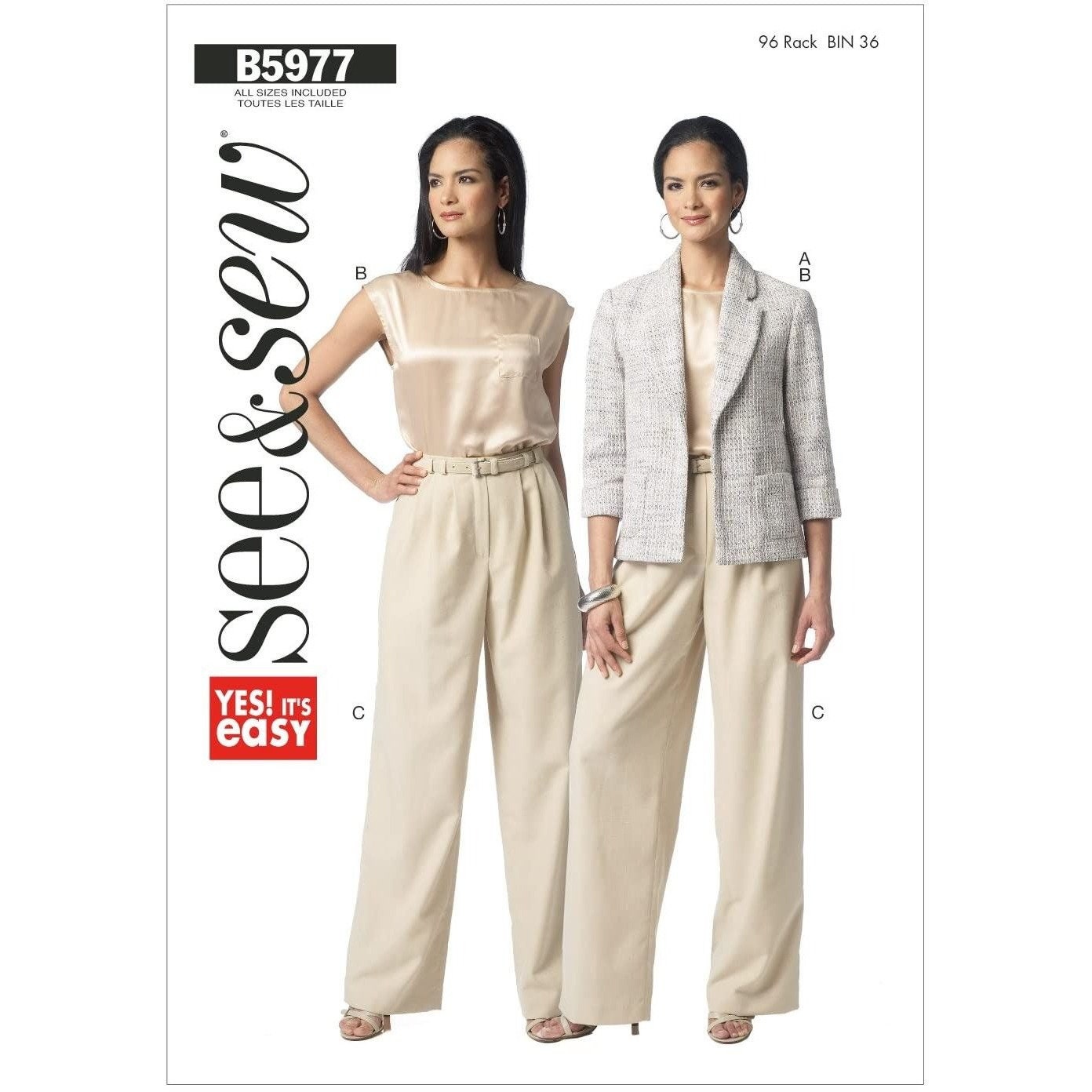 Butterick See and Sew Sewing Pattern 5977 Jacket Unlined Misses Size 6 ...