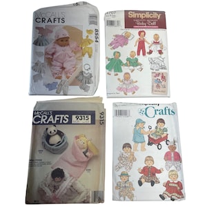Vintage Baby Doll Clothing Wardrobe Sewing Pattern Lot