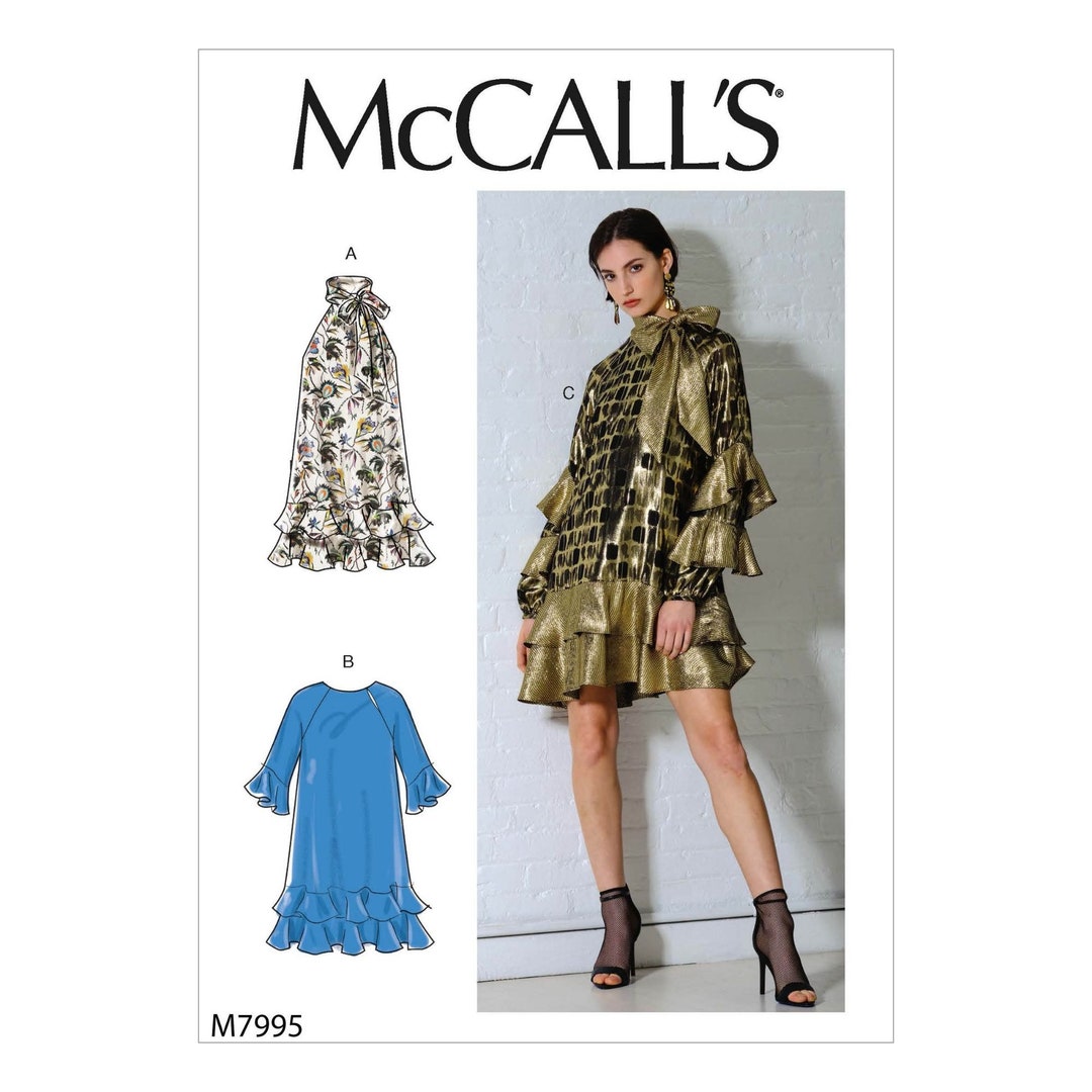 Mccalls Sewing Pattern 7995 Dress Flounce Ruffled Misses Size XS-MED - Etsy
