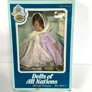 Vintage Dolls of All Nations India Poseable with Stand
