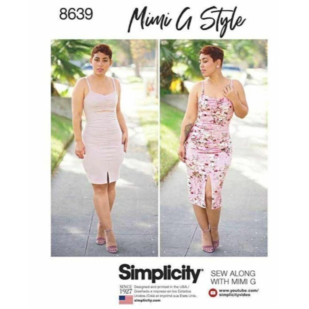 Rouch Pattern Simplicity Sewing Pattern 8639 Dress Mimi G Size 16-24 Rouch Front ...