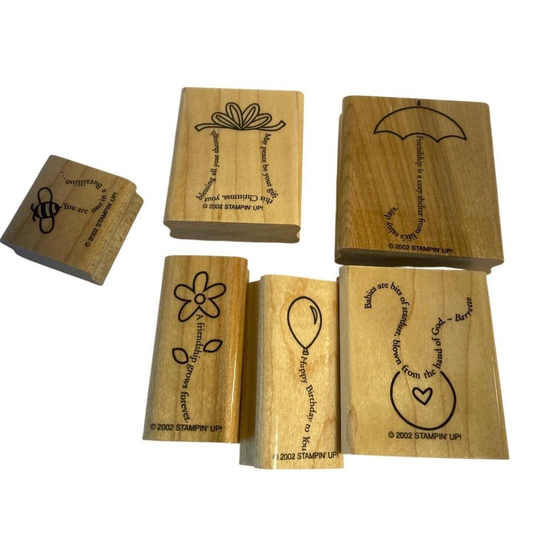 Stampin up RETIRED Stamp Set Rubber Wood Mount the Fine Print - Etsy