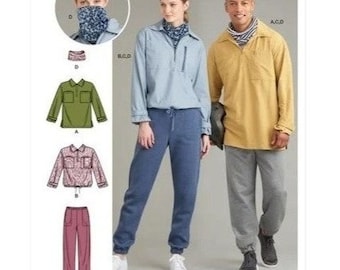 Uncut Simplicity Sewing Pattern 10984 9278 Unisex Tops in Two