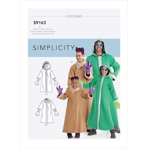 Simplicity Sewing Pattern 9163 10651 Alien Costume Child Adult Unisex XS-XL