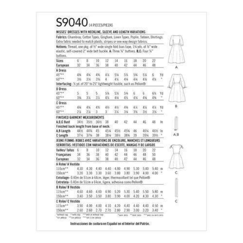 Simplicity Sewing Pattern 9040 10420 Misses Dress Size 6-14 UNCUT - Etsy