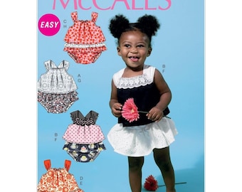 McCalls Sewing Pattern M6538 Infants Top Panties Size NB-XL