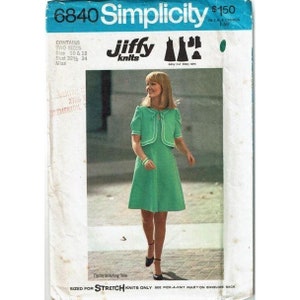 Simplicity Sewing Pattern 6840 Miss Pullover Dress Jacket Size 10/12 VTG