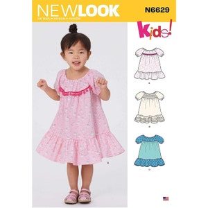 New Look Sewing Pattern N6629 10100 Dress Toddlers Size 1/2-4