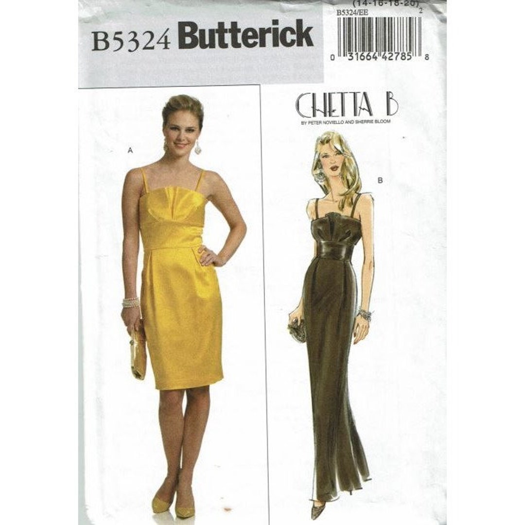 Butterick Sewing Pattern 5324 Chetta B Dress Midi Maxi Dress Sleeveless ...