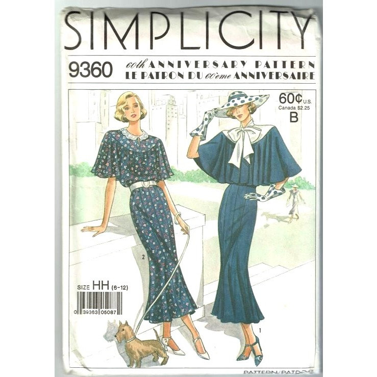 Simplicity Sewing Pattern 9360 Dress Gore Skirt and Capelet Size 6-12 ...