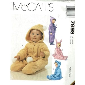 McCalls Sewing Pattern 7898 Infants Bunting with Hood Mittens Booties