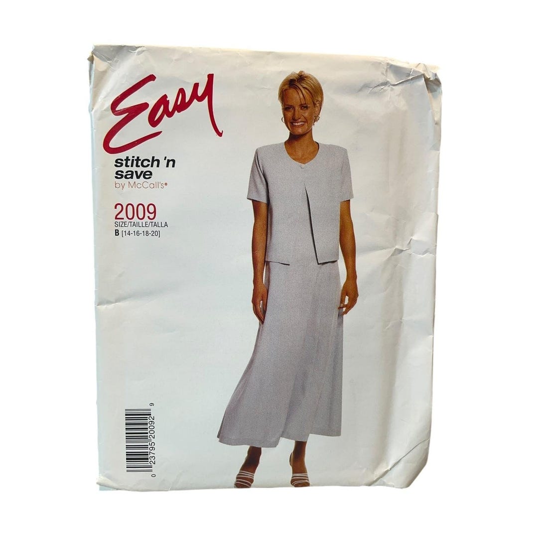 Mccall's 2009 Dress and Jacket Sewing Pattern Size 14-20 Easy Style - Etsy