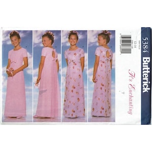Butterick Sewing Pattern 5384 Girls Dress Formal Pageant Girls Size 12-14