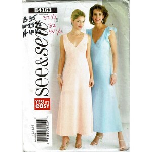 Butterick See and Sew Sewing Pattern 4163 Dress Above Ankle Misses Petite Size 12-16