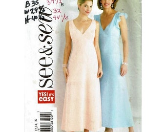 Butterick See and Sew Sewing Pattern 4163 Dress Above Ankle Misses Petite Size 12-16