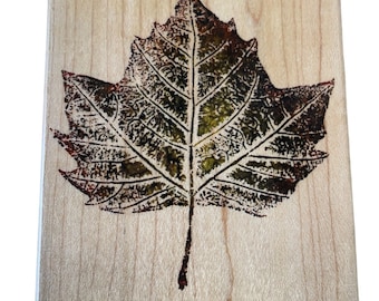 Mounted Rubber Stamp Maple Leaf Fall