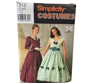Simplicity 7312 Misses Costumes Sizes 4-8 Vintage 1996